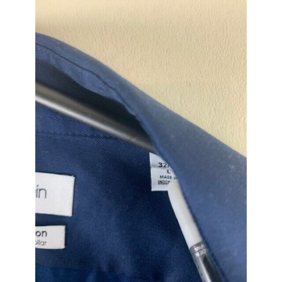 Calvin Klein Size L 166 32/33 Mens Navy Blue Shirt Long Sleeve Infinite … - Picture 3 of 5